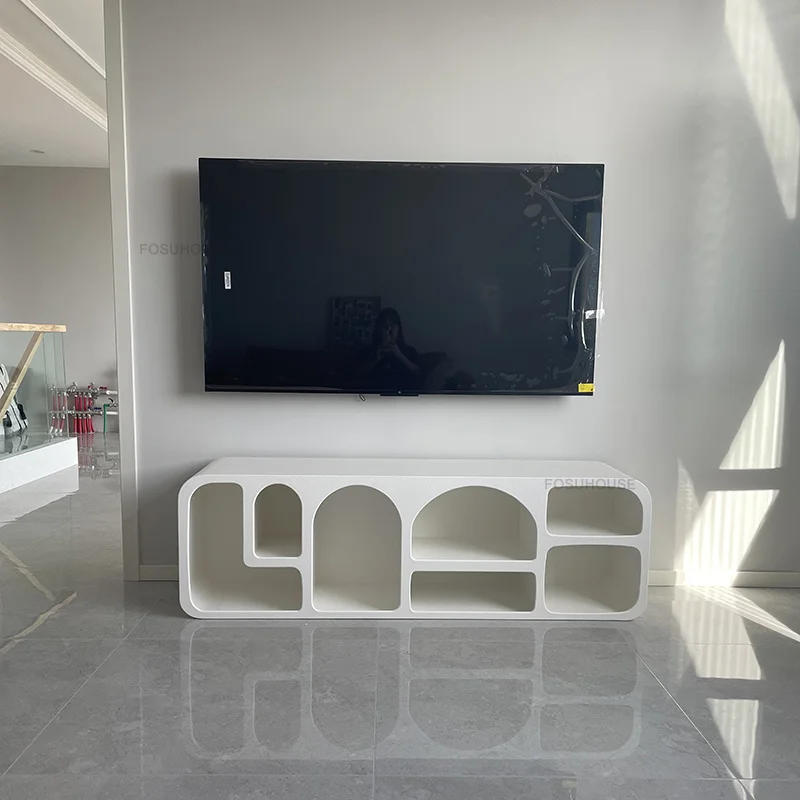 Description Picture 4 of itemModern Cream Style TV Stands Small Apartment TV Cabinet Simple Storage Display Cabinet Integrated TV Stand Living Room Furniture