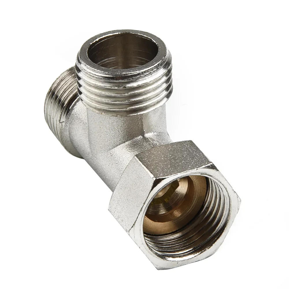 Description Picture 3 of itemToilet Diverter Valve Copper T Adapter G1/2" T-Valve For Bath Bidet Sprayer Shower Fitting 4 Points Copper Three-way Water Pipe