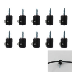 10Pcs Wire Fastener Cable Clip Wire Clamp Cable Organizer Cord Holder with Screws for Wall Wire Management