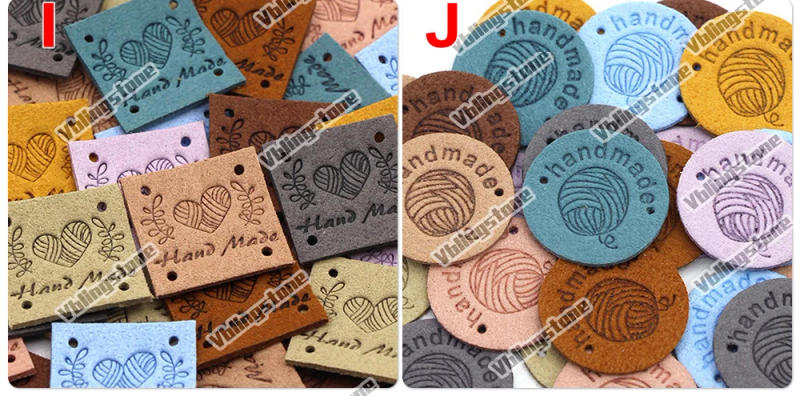Description Picture 4 of item20Pcs Small Labels Handmade Tags For Clothes Labels DIY Bags Shoes Hat Hand Made Leather Label Sewing Knitting Accessories
