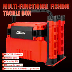 SeaKnight Brand Fishing Tackle Box 10L Capacity Double Layer Multifunction PP+TPR Plastic Hard Box Storge with accessories