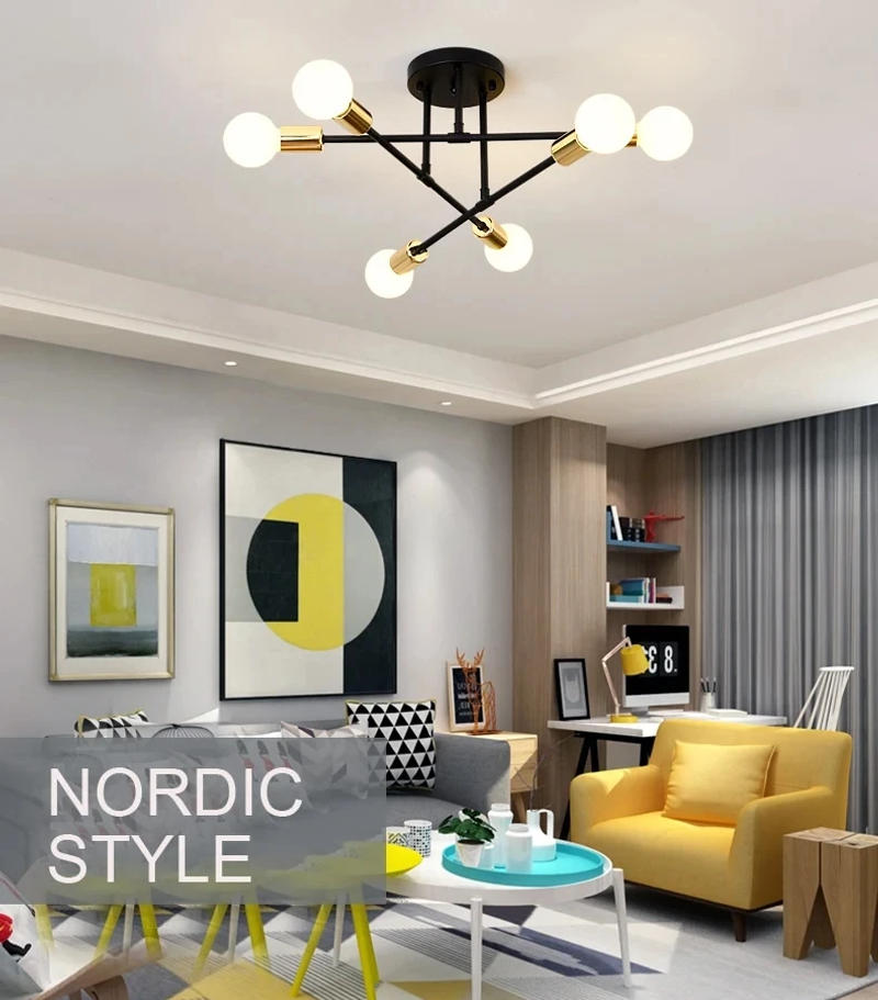 Description Picture 6 of itemNordic Minimalist Pendant Light Ceiling Lamp LED Chandelier Suitable for Bedrooms Living Rooms Black Gold Lighting Decoration