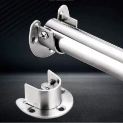 304 Stainless Steel Flange Seat Wardrobe Hanger Rod Fixing Hardware Accessories Curtain Rod Tube Hook Fixed Support Bracket Seat