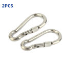 2Pcs Carabiner M4 M5 M7 M8 M9 M10 M11 304 Stainless Steel  Carabiner Carbine Snap Hook with nut-lock