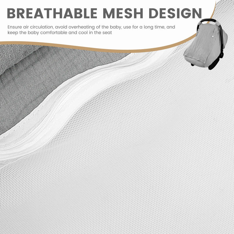 Description Picture 6 of itemBaby Car Seat Cover Universal Baby Stroller Accessories 3 Modes Windproof Infant Carrier Canopy with Two Way Zipper for Travel