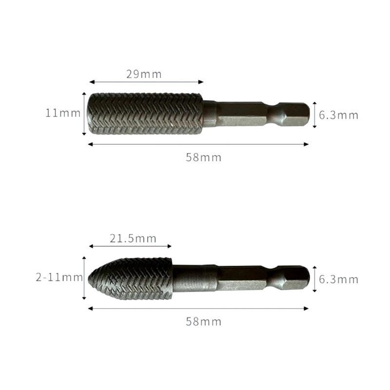 Description Picture 6 of itemHex Shank Rotary Steel File Wood Drill Bits Burrs Metal Grinding Grooved Sanding Engraving Milling Polish Tool Extension Rod