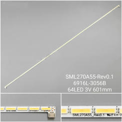NEW LED Backlight Strip 64LED For TV SML270A55_Rev0.1 6916L-3056B 601mm 3V