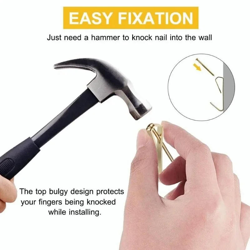 Description Picture 6 of item200pcs Picture Hangers Kit Hooks Nails Sawtooth Hangers Painting Mirror Photo Frames Kit with Case Picture Fasteners Wall Hooks