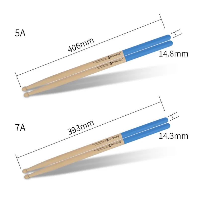Description Picture 5 of item1 Pair Drum Sticks Maple Wood 5A 7A Colorful Non-Slip Handle Drumsticks Percussion Musical Instrument Accessories For Rock Bands