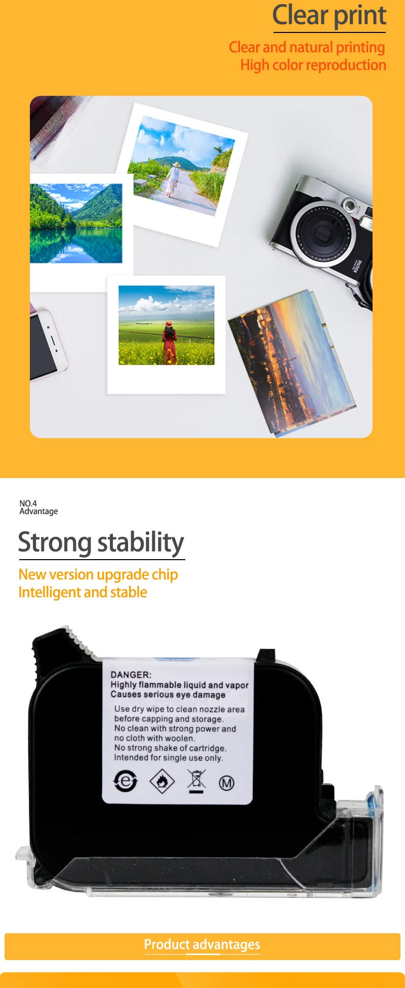 Description Picture 5 of item2588 2588M Compatible Handheld Printer Ink Cartridge Print Height 12.7mm Inkjet TIJ Printer Fast Dry Eco Solvent Ink Cartridge