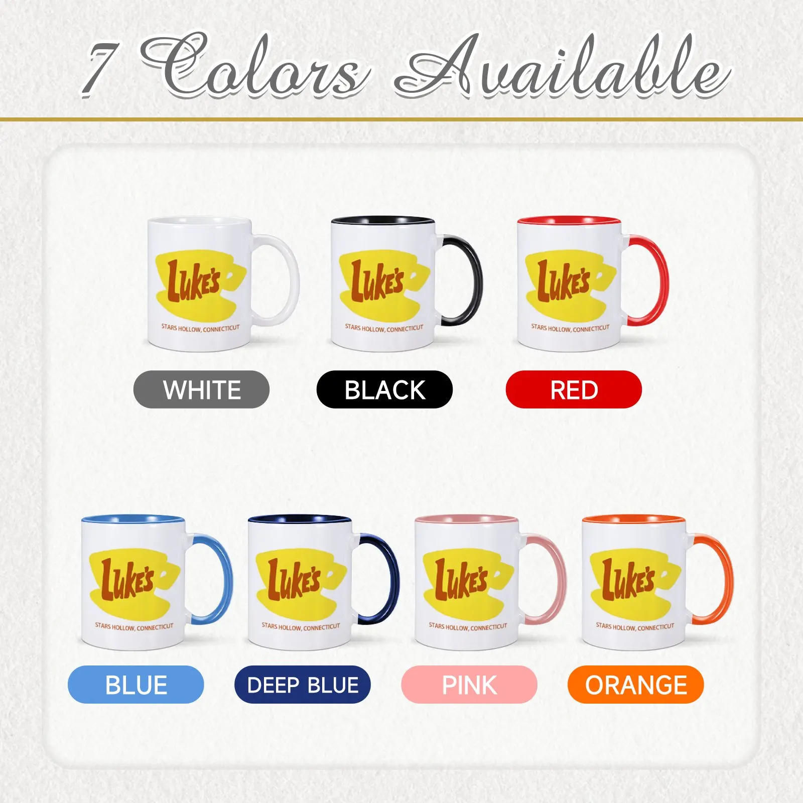 Description Picture 5 of itemCoffee Mugs Lukes Tea Cups Personalized Mugs  Home Decal Friend Gifts Milk Mugen Novelty Custom Coffeeware Drinkware Tableware