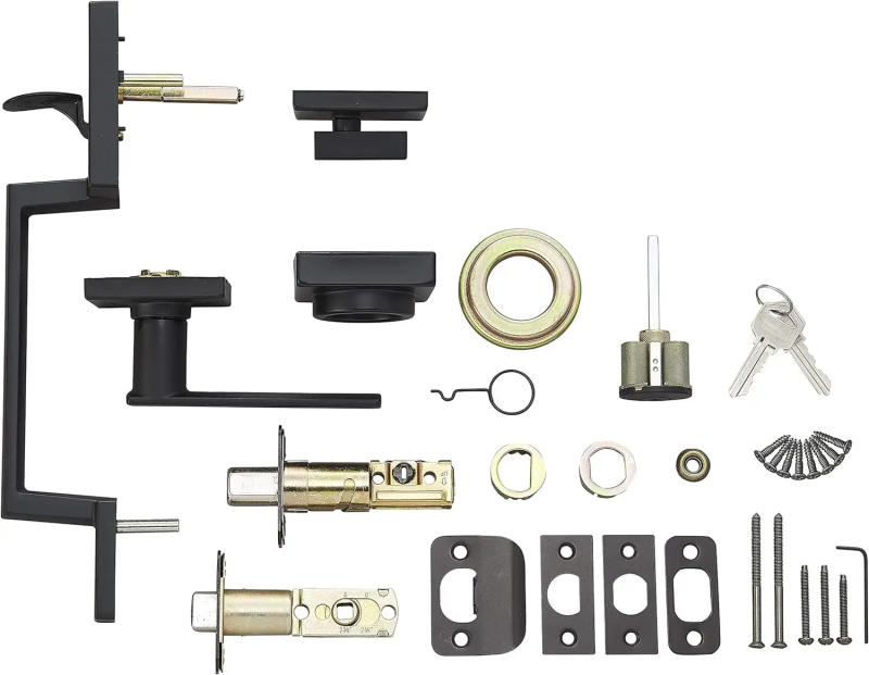 Description Picture 2 of itemBasics Contemporary Single Cylinder Door Handleset with Stamford Lever, 6 Packs 1 Carton, 64.3mmH Upper 294.5mmH lower, M