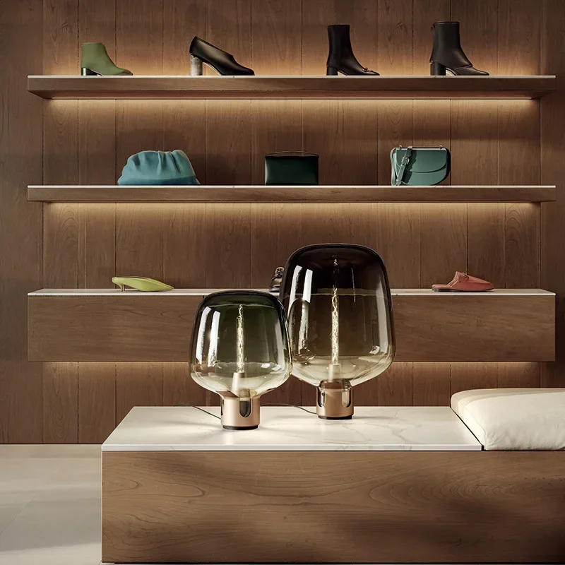 Description Picture 5 of itemDesigner LED Beside Lamp Modern Glass Table Lamp For Bedroom Living Room Shop Hotel Decor Creative Simple Fashion Desk Lamp