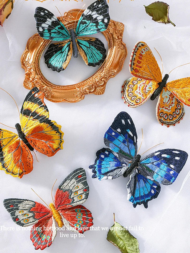 Description Picture 4 of itemBeginner Butterfly Embroidery Kits With Hoop Diy Hand Brooch Embroidery Kit Sewing Handmade Needlework Cross-stitch Set Decor