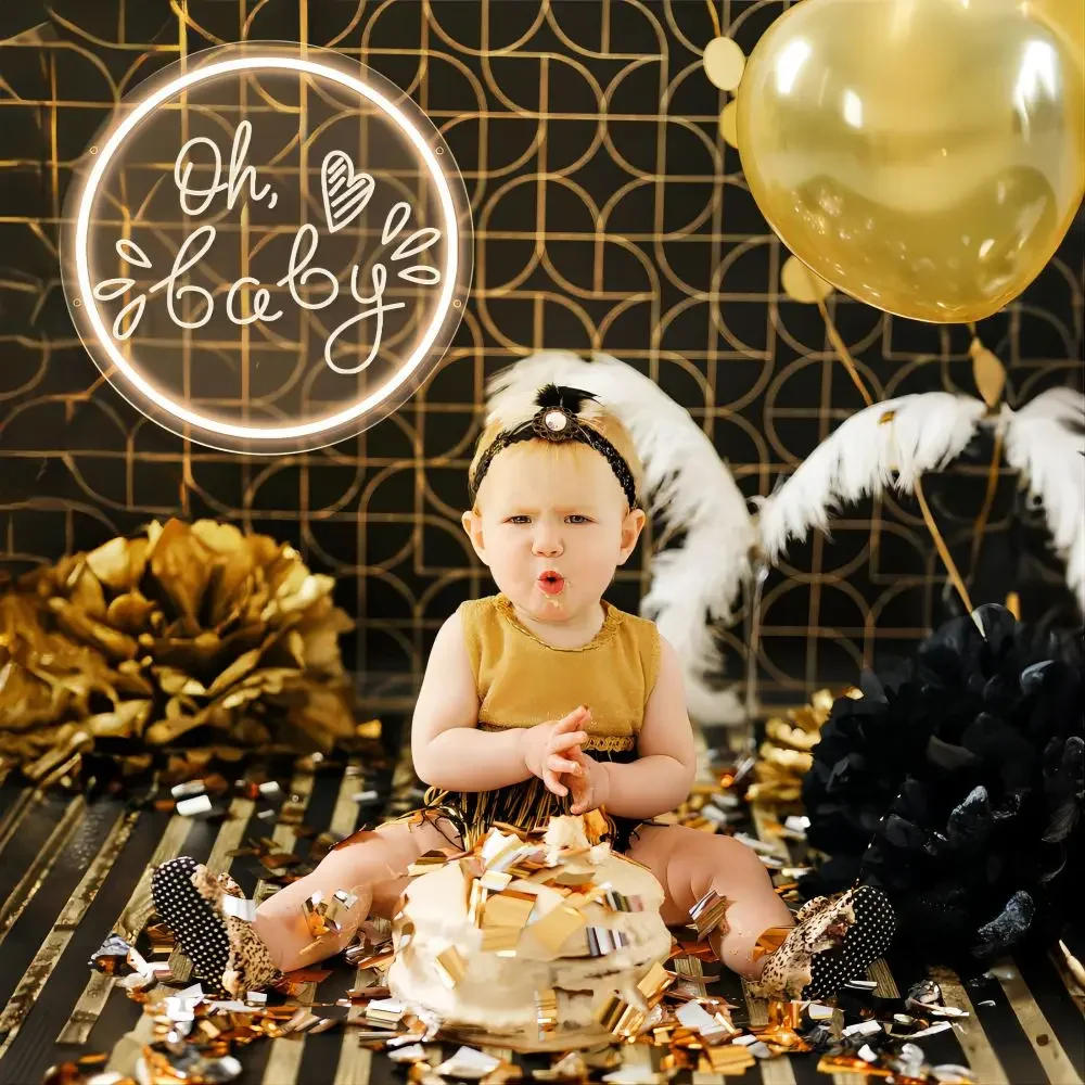 Description Picture 5 of itemOh Baby Neon Sign Engrave Personlity LED Lights For Wedding Decoration Room Wall Neon Lamps Decors Aesthetic Support Customized