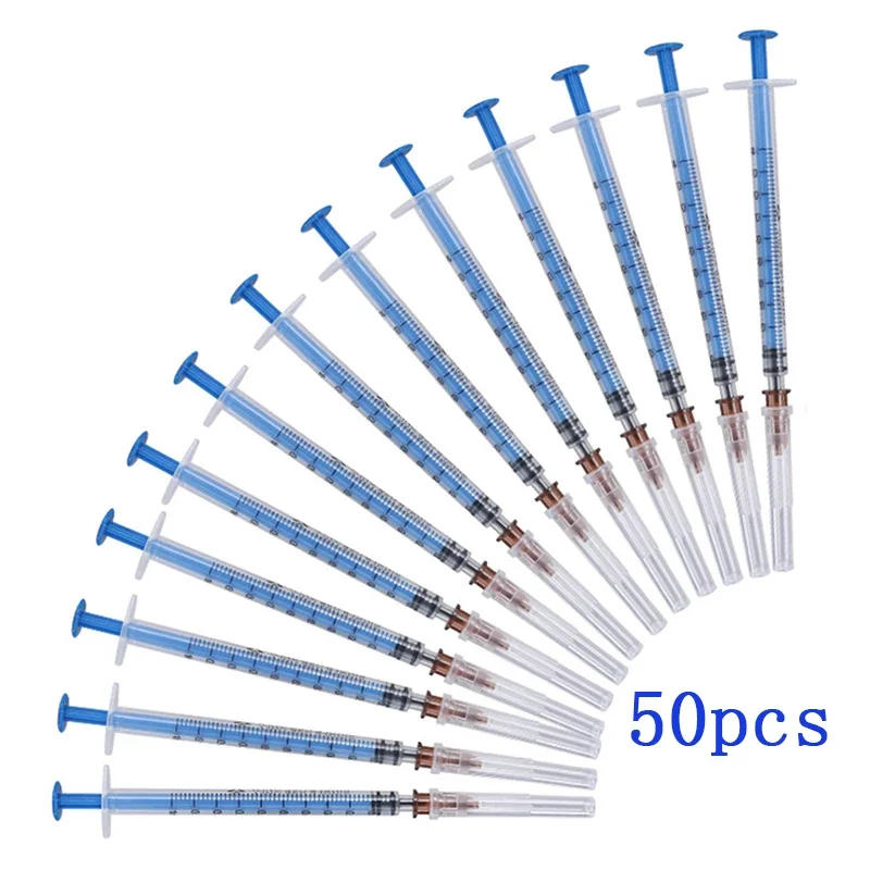 Description Picture 2 of item50pcs 1ml Disposable Plastic Veterinary Syringe With Needles For Pet Farm Animal Cat Dog Pig Cattle Sheep Horses 2ml 5ml 10ml