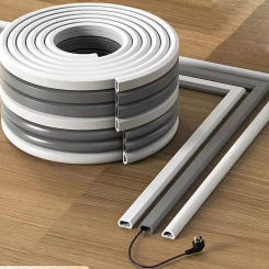 Trapezoid Slot Floor Cord Cover Self-Adhesive Cord Protector Extension Wiring Duct Protector Electric Wire Slot Cable Concealer
