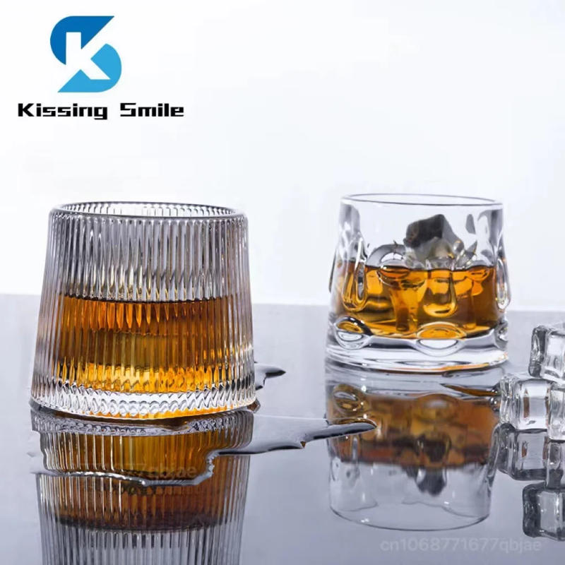 Description Picture 6 of itemCreative Whiskey Glasses Durable Spinning Glassware Cocktails Wine Brandy Cup Water Juice Tea Mug Party Drinking Glass Tumbler