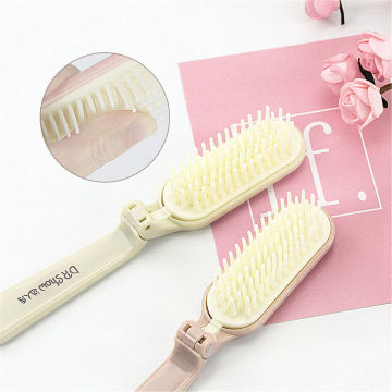 Foldable Hair Comb Portable Travel Soft-tooth Hair Brush Straight Curling Hair Dual Purpose Hairbrush Hairdressing Styling Tools