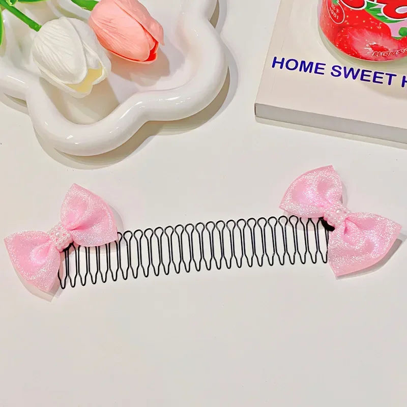 1Pc Cute Bow Invisible Broken Hair Hairpin