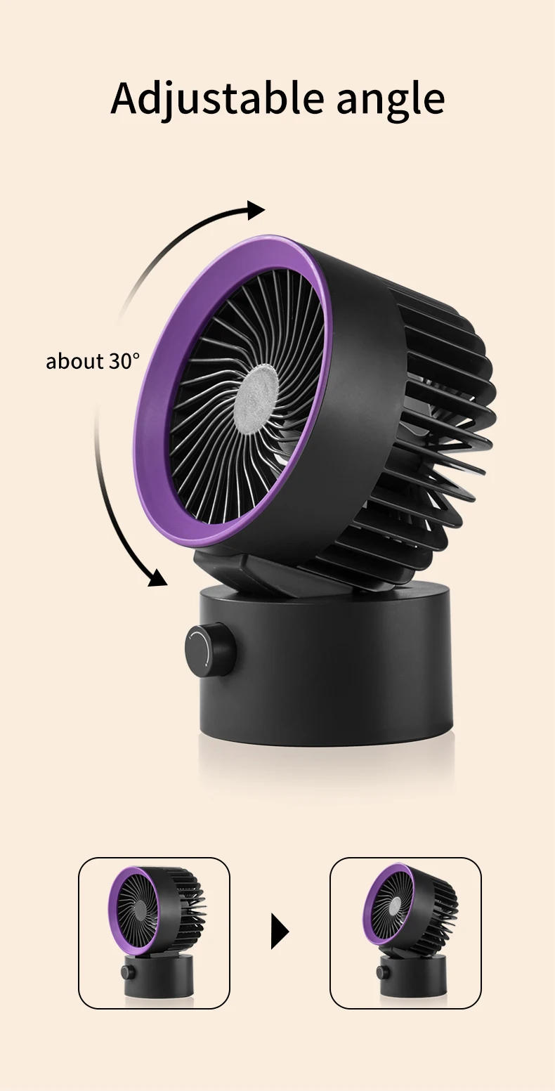 Description Picture 5 of itemPortable Desktop Rechargeable Fan Small Cooling Ventilador Shake Head Fan Stepless Speed Regulation Personal Fan for Room Office