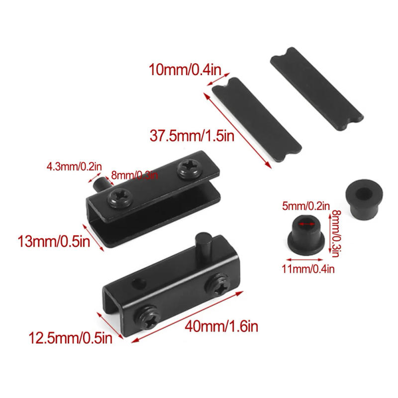 Description Picture 5 of item2Pcs Premium Stainless Steel Glass Door Hinges With Rubber Pads & Gel Cap No Drilling Fits 5-6mm Glass Furniture Hardware Parts