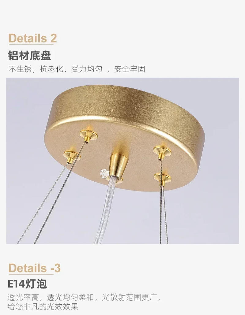 Description Picture 5 of itemItalian Crystal Chandelier Luxury Lamp in the Living Room Creative Art Modern Restaurant Light Luxury Villa High-End Branch