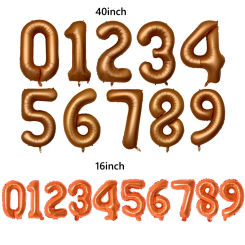 16/40 inch Orange Gold Number Alphabet Foil Balloons Birthday Party Wedding Decoration event & party supplies birthday balloons