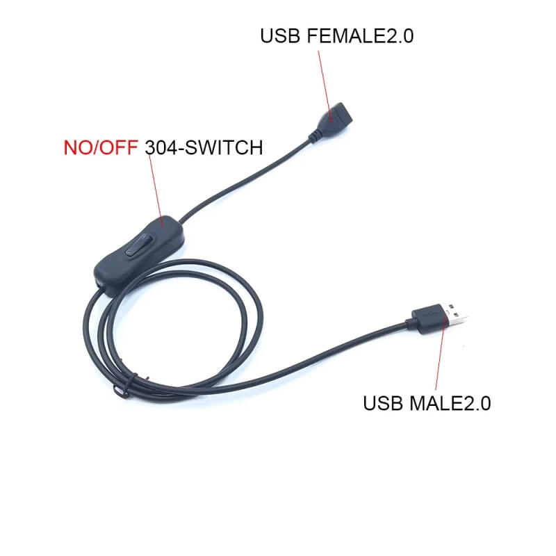 Description Picture 2 of item1m USB Cable Extension Cord With 304 Switch ON/OFF Cable Extension USB 2.0 A Male to A Female Extension Extender Cable
