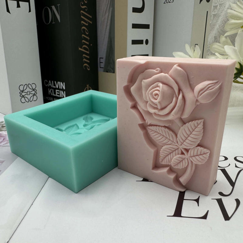 Description Picture 6 of itemFlower Bar Soap Molds Rose Natural Soap Mould Rectangle Silicone Mold for Soap Candle Wax Resin Crafts Making