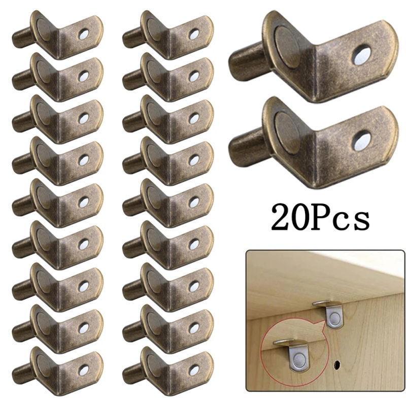 Description Picture 3 of itemHigh Quality Shelf Peg 20Pcs Plugs Shelf Support Spoon Studs 6mm Accessories Bracket Brackets Bronze Furniture