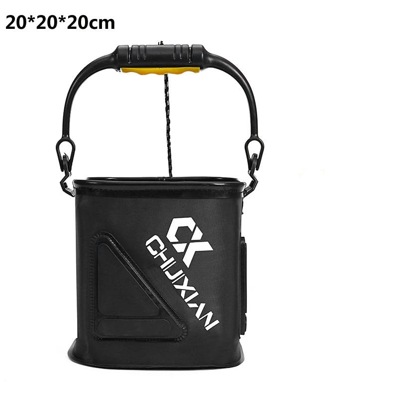 Description Picture 4 of itemOutdoor fishing bucket foldable EVA thick live fish bucket bait bucket with rope/handle fishing accessories tool outdoor