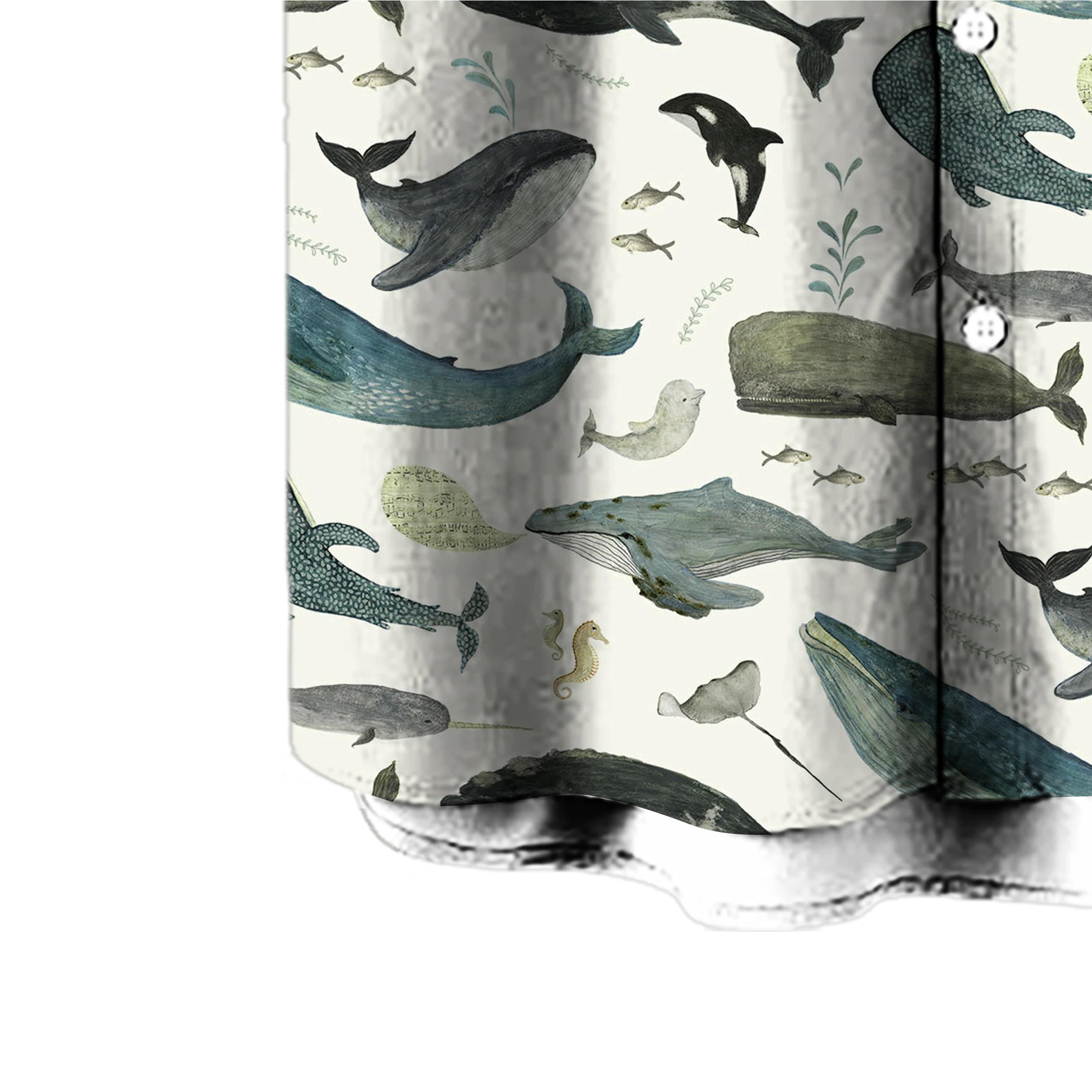 Description Picture 6 of itemNew fashionable and casual men's short sleeved whale lined 3D digital printed shirt, comfortable shirt, hot selling item