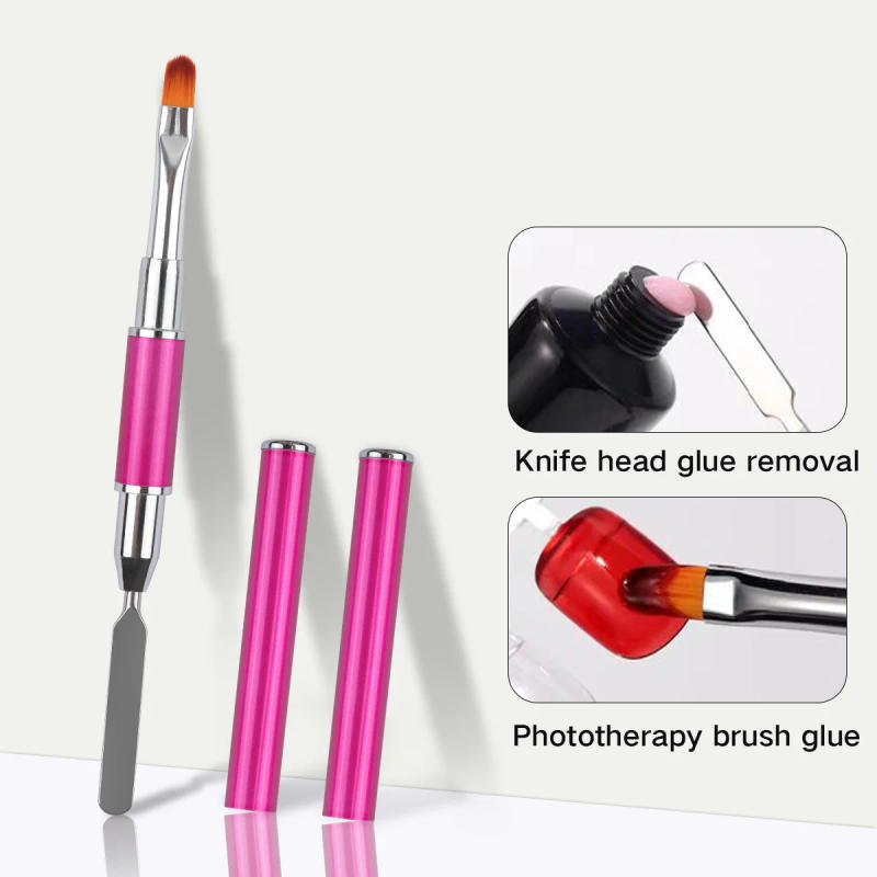 Description Picture 6 of item1Pcs Dual Ended Nail Art Brushes Acrylic UV Gel Extension Builder Flower Painting Pen Brush Remover Spatula Stick Manicure Tools