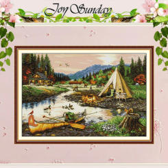 Golden Creek Patterns Counted Cross Stitch Set DIY 11CT 14CT 16CT Stamped DMC Cross-stitch Kit Embroidery Needlework Home Decor