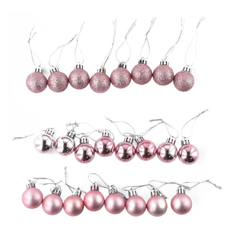 Description Picture 5 of item24 PCS Christmas Pink Ball Ornaments Tree Decorations For Holiday Wedding Party For Home Ornaments/ Christmas Tree Pendants