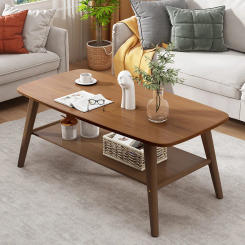 Bamboo solid wood Home living room coffee table small apartment dining table simple Nordic small table rental sofa side table