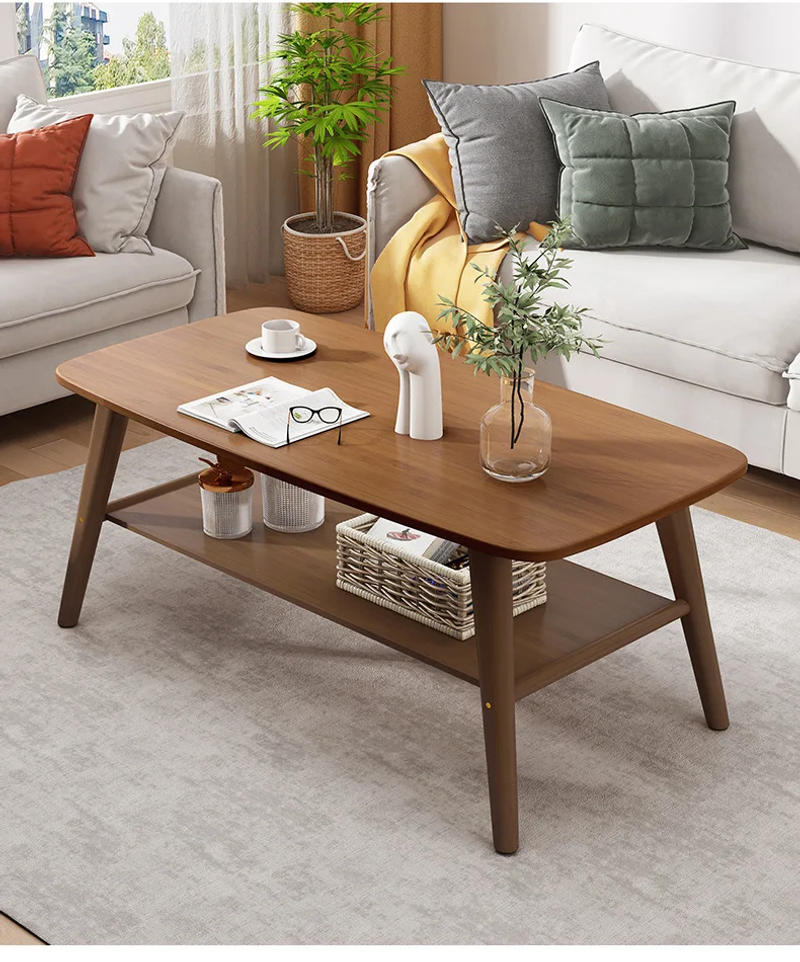 Description Picture 5 of itemBamboo solid wood Home living room coffee table small apartment dining table simple Nordic small table rental sofa side table