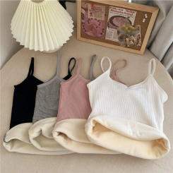 Thicken Thermal Tops Sexy Sleeveless Solid Color Women Tanks Slim Warm Undershirt Autumn Winter