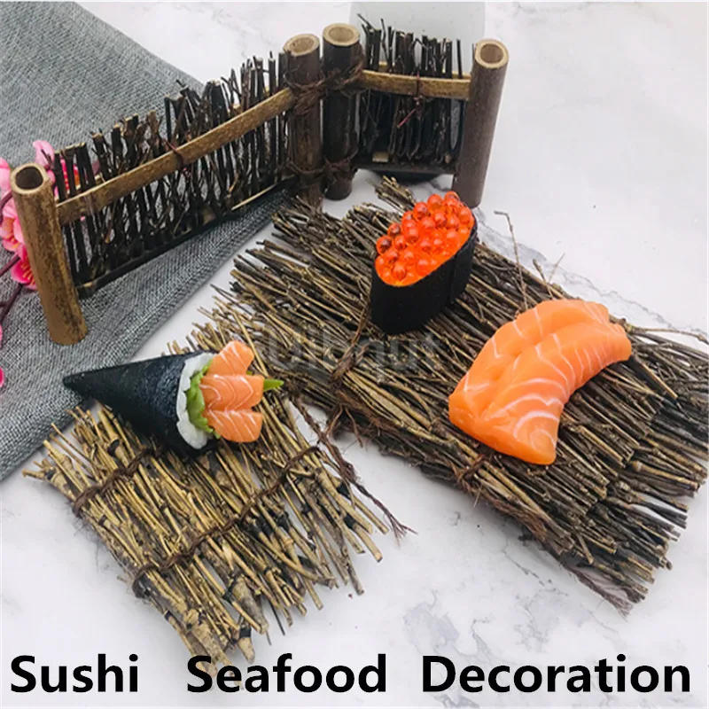 Description Picture 2 of itemVintage bamboo sushi dish bamboo fence Japanese Korean fence plate Cuisine Sushi Boats Bamboo Creative Exquisite Sushi Tools