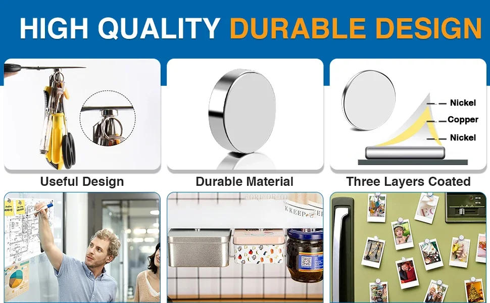 Description Picture 5 of itemSuper Strong Neodymium Disc Magnets Powerful Rare Earth Magnets for Fridge, DIY, Building, Scientific, Craft, and Office Magnets