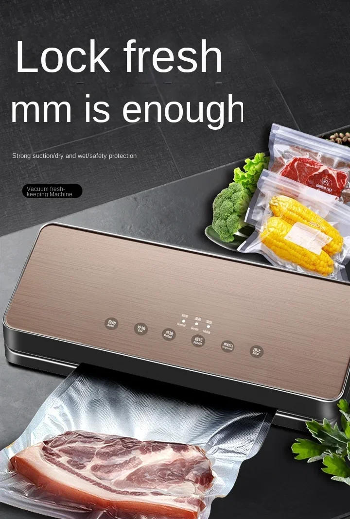 Description Picture 2 of item110-220V Vacuum Packaging Machine Household Food Preservation Plastic Sealing Mouth Machine Automatic Dry and Wet Sealing Small