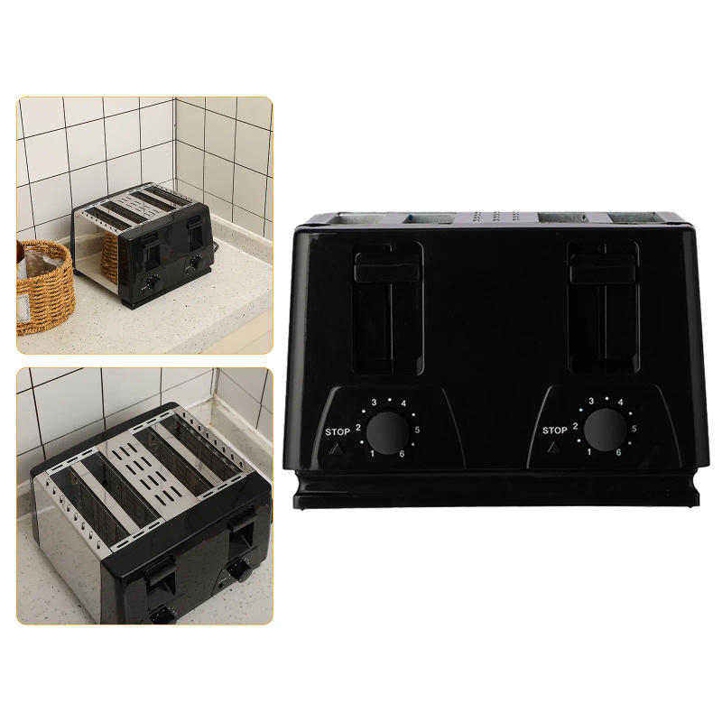 Description Picture 6 of item4 Slices Counter Toaster Breakfast Machine Convenient Household Double Independent Control Panel Adjustable for Sandwich Waffle