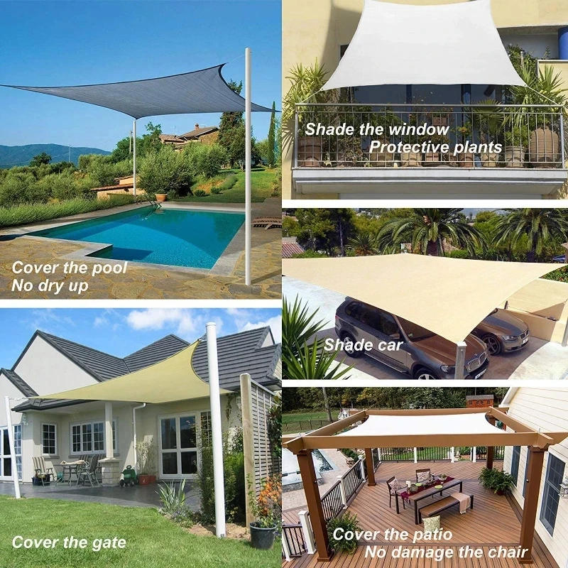 Description Picture 5 of item300D Awning Outdoor Waterproof Shade Sail Shade Garden Beach Camping Terrace Pool Tent Awning