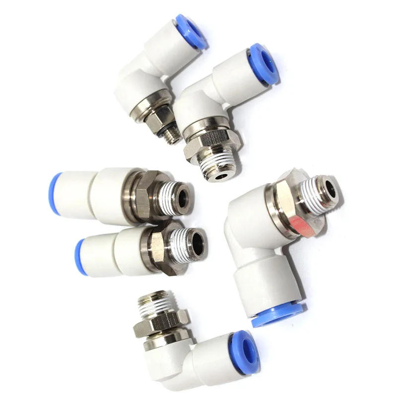 Description Picture 3 of item360° Rotary Connectors Pneumatic Air Fitting Swivel Joint High Speed Rotation 6/8/10/12mm MaleThread M5 1/4 1/2 Quick Coupling