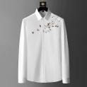 Brand Embroidery Men's Shirt 2021 Autumn Long Sleeve Casual Business Dress Shirt Slim Streetwear Social Tuxedo Men Clothing