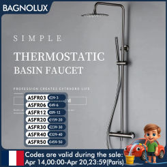 Thermostatic Shower Faucet  Rain Head 8 - 16 Inches Gunmetal Bathroom Shower Set  Adjustable Height Shower Arm /Rain Sky Support