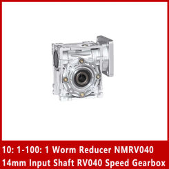 10: 1-100: 1 Worm Reducer NMRV040 14mm Input Shaft RV040 Speed Gearbox for 86mm*86mm Square flange motor