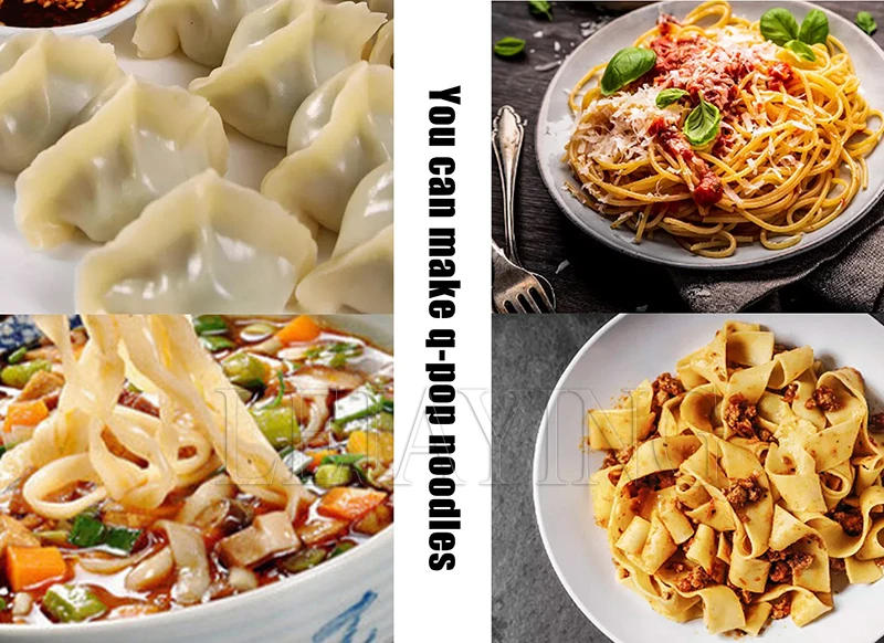 Description Picture 4 of itemElectric Pasta Spaghetti Making Machine Stainless Steel Mini Noodle Maker Dumplings Dough Pressing Machine