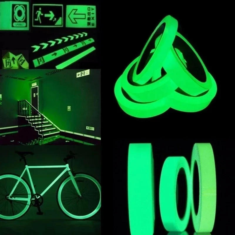 Description Picture 4 of itemNight Light Strip Waterproof Tape Can Be Cut Wall Stickers Green Luminous Tape Glow in the Dark Staircase Fire Warning Home